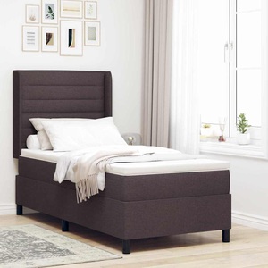 vidaXL, vidaXL Boxspringbett mit Matratze Dunkelbraun 190 x 90 cm Stoff