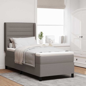 vidaXL, vidaXL Boxspringbett mit Matratze Taupe 200 x 100 cm Stoff