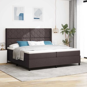 vidaXL, vidaXL Boxspringbett mit Kissen Dunkelbraun 200 x 200 cm Stoff