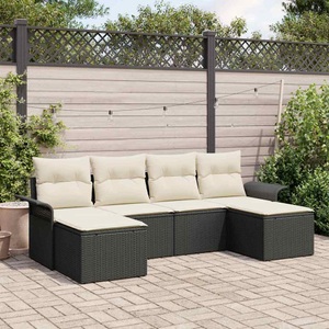 vidaXL, VidaXL - Garten-sofa poly-rattan, One Size, Schwarz