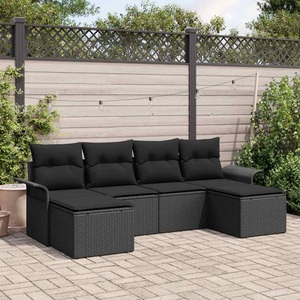 vidaXL, VidaXL - Garten-sofa poly-rattan, One Size, Schwarz