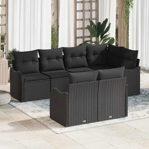 vidaXL, VidaXL - Garten-sofa-set poly-rattan, One Size, Schwarz