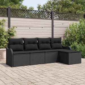 vidaXL, VidaXL - Garten-sofa poly-rattan, One Size, Schwarz