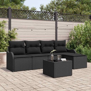 vidaXL, VidaXL - Garten-sofa poly-rattan, One Size, Schwarz