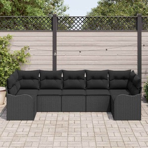 vidaXL, VidaXL - Outdoor-sofa poly-rattan, One Size, Schwarz