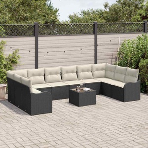 vidaXL, VidaXL - Modulares sofa poly-rattan, One Size, Schwarz