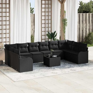 vidaXL, VidaXL - Modulares sofa poly-rattan, One Size, Schwarz