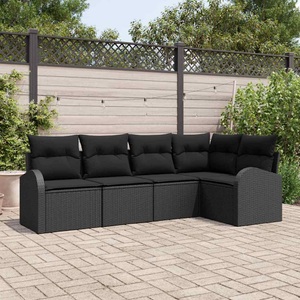 vidaXL, VidaXL - Garten-sofa poly-rattan, One Size, Schwarz