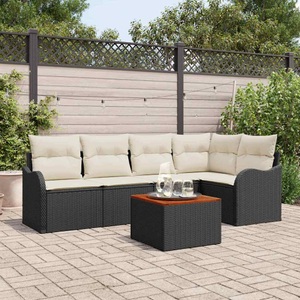 vidaXL, VidaXL - Garten-sofa poly-rattan, One Size, Schwarz