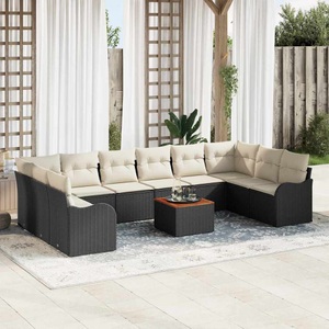 vidaXL, VidaXL - Garten-sofa poly-rattan, One Size, Schwarz