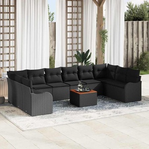 vidaXL, VidaXL - Garten-sofa poly-rattan, One Size, Schwarz