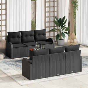 vidaXL, VidaXL - Garten-sofa poly-rattan, One Size, Schwarz