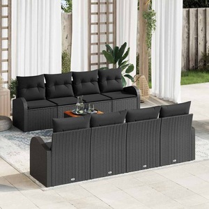 vidaXL, VidaXL - Garten-sofa poly-rattan, One Size, Schwarz