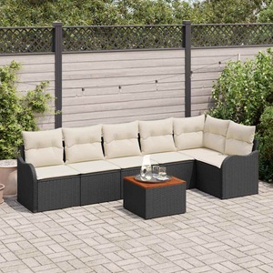 vidaXL, VidaXL - Garten-sofa poly-rattan, One Size, Schwarz