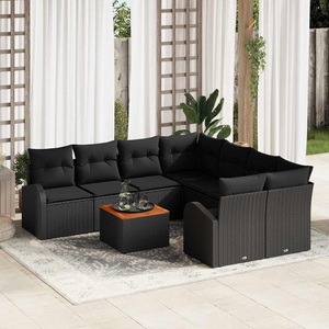 vidaXL, VidaXL - Garten-sofa poly-rattan, One Size, Schwarz