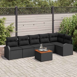 vidaXL, VidaXL - Garten-sofa poly-rattan, One Size, Schwarz