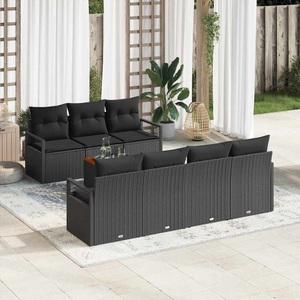 vidaXL, VidaXL - Garten-sofa poly-rattan, One Size, Schwarz