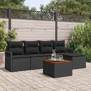 vidaXL, VidaXL - Garten-sofa poly-rattan, One Size, Schwarz