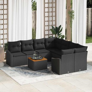 vidaXL, VidaXL - Garten-sofa poly-rattan, One Size, Schwarz