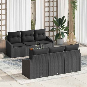 vidaXL, VidaXL - Garten-sofa poly-rattan, One Size, Schwarz