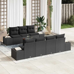 vidaXL, VidaXL - Garten-sofa poly-rattan, One Size, Schwarz