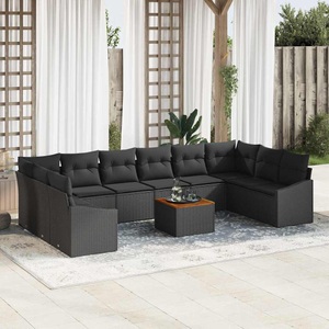 vidaXL, VidaXL - Garten-sofa poly-rattan, One Size, Schwarz