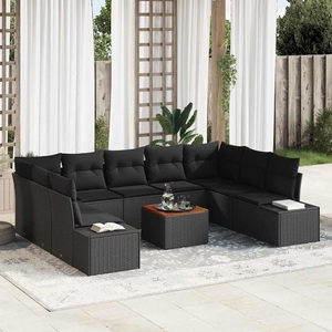 vidaXL, VidaXL - Garten-sofa-set poly-rattan, One Size, Schwarz