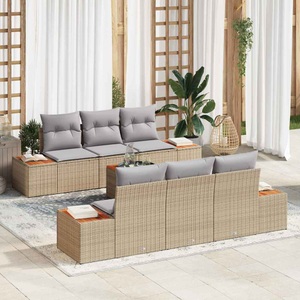 vidaXL, VidaXL - Garten-sofa-set poly-rattan, One Size, Beige