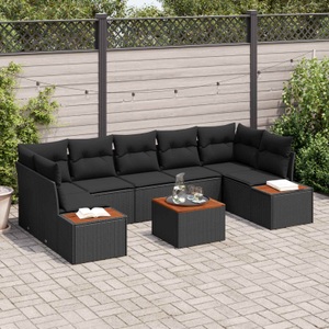 vidaXL, VidaXL - Garten-sofa-set poly-rattan, One Size, Schwarz