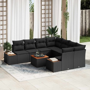 vidaXL, VidaXL - Garten-sofa-set poly-rattan, One Size, Schwarz