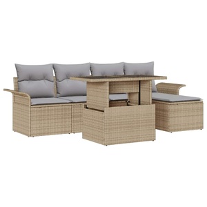 vidaXL, VidaXL - Garten-sofa poly-rattan, One Size, Beige
