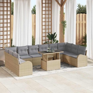 vidaXL, VidaXL - Modulares sofa poly-rattan, One Size, Beige