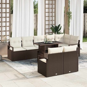 vidaXL, VidaXL - Gartensofa-set poly-rattan, One Size, Braun