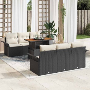 vidaXL, VidaXL - Garten-sofa-set poly-rattan, One Size, Schwarz