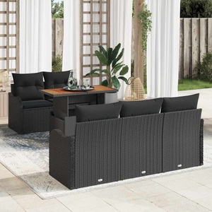 vidaXL, VidaXL - Garten-sofa-set poly-rattan, One Size, Schwarz