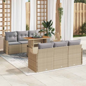 vidaXL, VidaXL - Garten-sofa-set poly-rattan, One Size, Beige