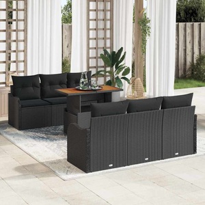 vidaXL, VidaXL - Garten-sofa-set poly-rattan, One Size, Schwarz