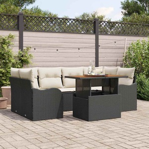 vidaXL, VidaXL - Garten-sofa-set poly-rattan, One Size, Schwarz