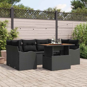 vidaXL, VidaXL - Garten-sofa-set poly-rattan, One Size, Schwarz