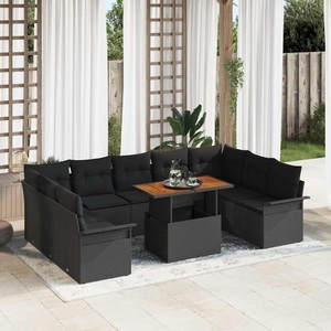 vidaXL, VidaXL - Garten-sofa-set poly-rattan, One Size, Schwarz