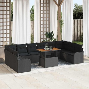 vidaXL, VidaXL - Garten-sofa-set poly-rattan, One Size, Schwarz