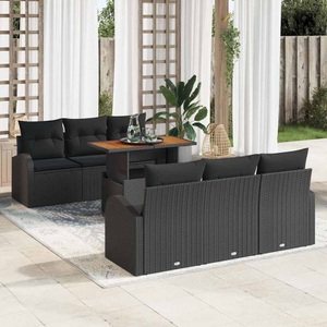 vidaXL, VidaXL - Garten-sofa-set poly-rattan, One Size, Schwarz