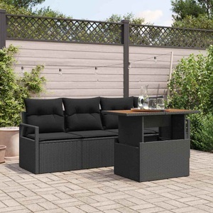 vidaXL, VidaXL - Garten-sofa-set poly-rattan, One Size, Schwarz