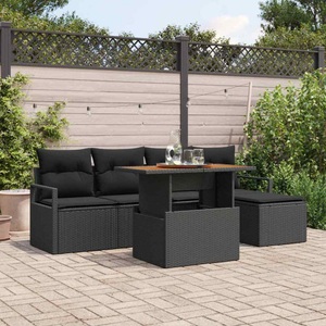 vidaXL, VidaXL - Garten-sofa-set poly-rattan, One Size, Schwarz