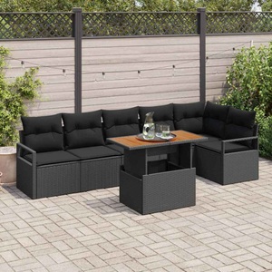 vidaXL, VidaXL - Garten-sofa-set poly-rattan, One Size, Schwarz
