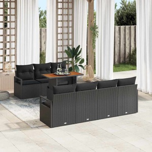 vidaXL, VidaXL - Garten-sofa-set poly-rattan, One Size, Schwarz