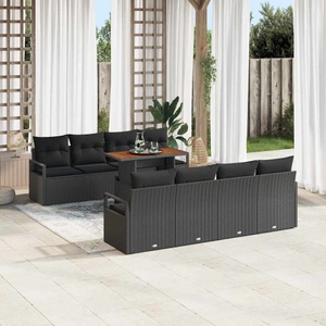 vidaXL, VidaXL - Garten-sofa-set poly-rattan, One Size, Schwarz