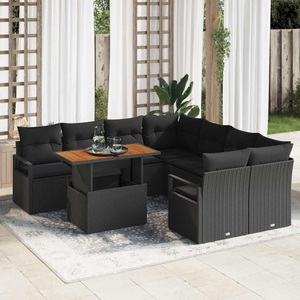 vidaXL, VidaXL - Garten-sofa-set poly-rattan, One Size, Schwarz