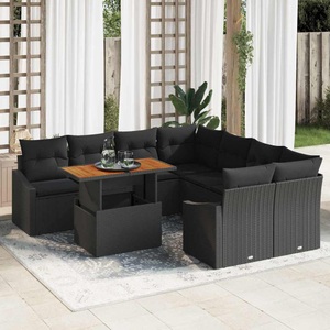 vidaXL, VidaXL - Garten-sofa-set poly-rattan, One Size, Schwarz