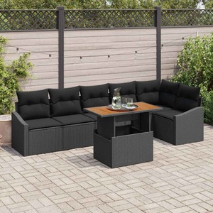 vidaXL, VidaXL - Garten-sofa-set poly-rattan, One Size, Schwarz